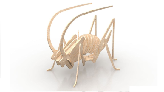 Grasshopper 1.5mm Insect 3D Wood Puzzle DXF File