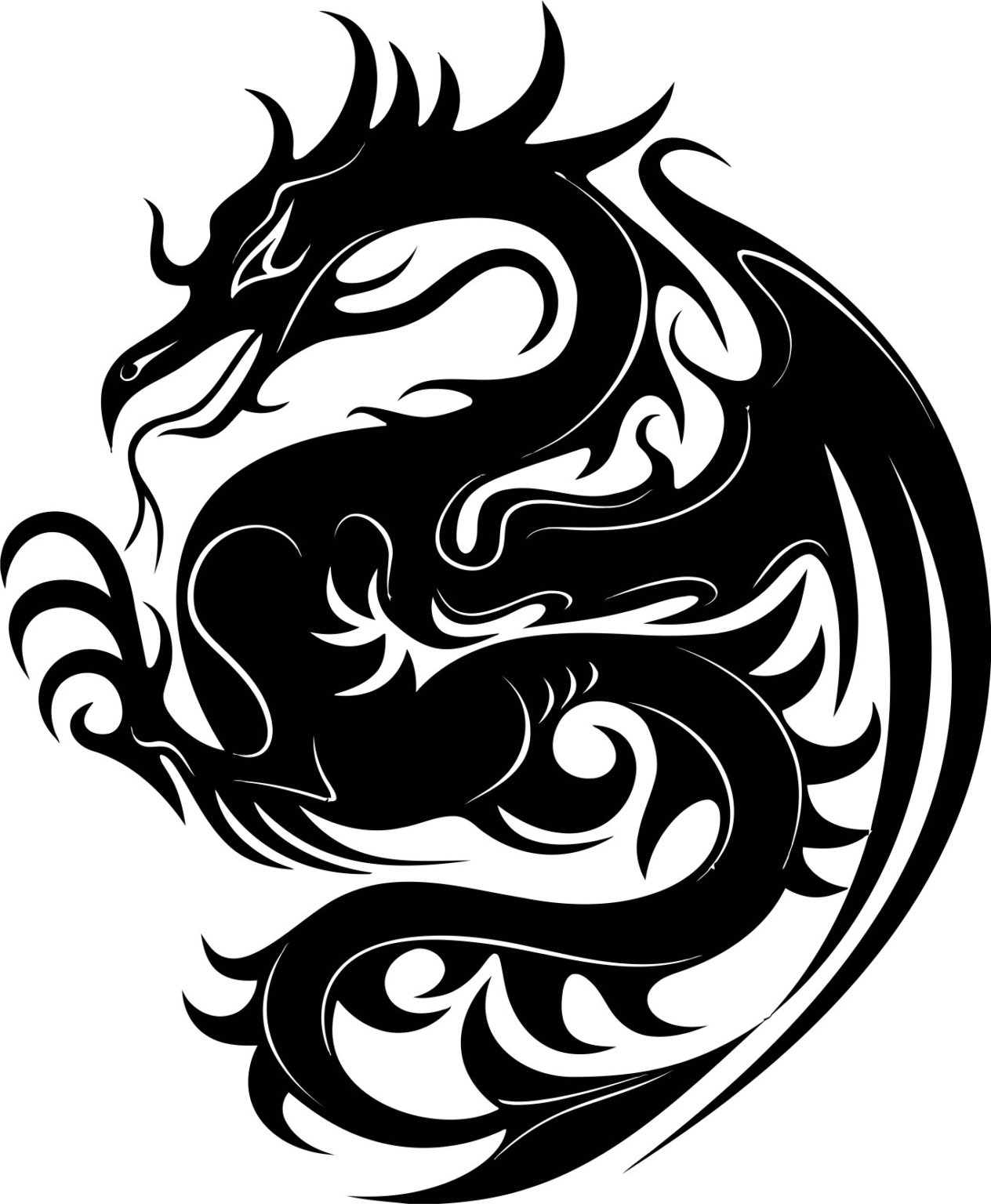 Dragon Stencil Free Vector - Free Download Files Cnc