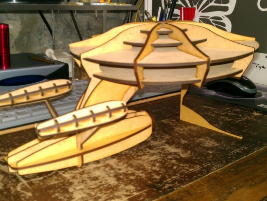 Space Ship 3D Puzzle DXF File