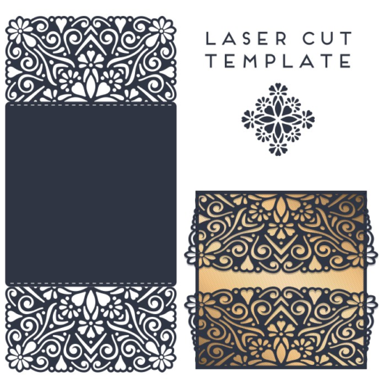 Laser Cut Invitation Card Design Template Free Vector