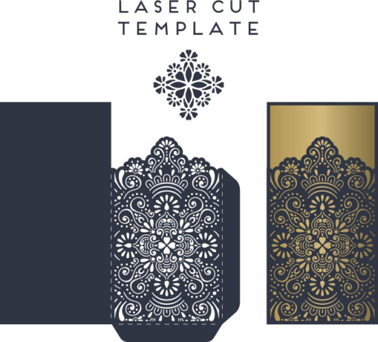 Laser Cut Lace Wedding Invitations Card Template Free Vector