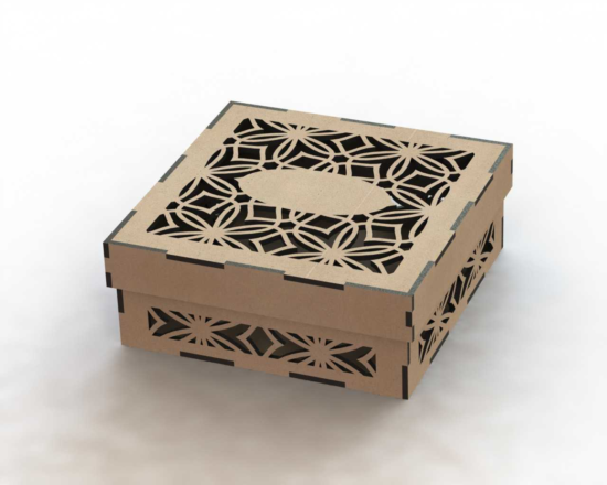 Laser Cut Box Template DXF File