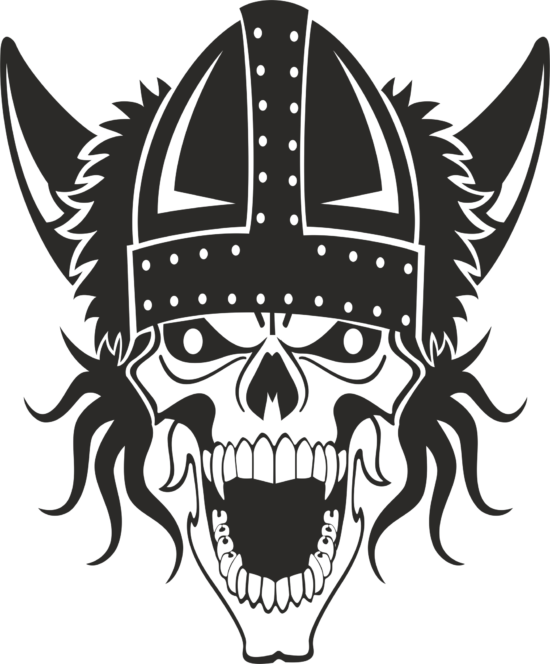 Viking Skull Print Free Vector