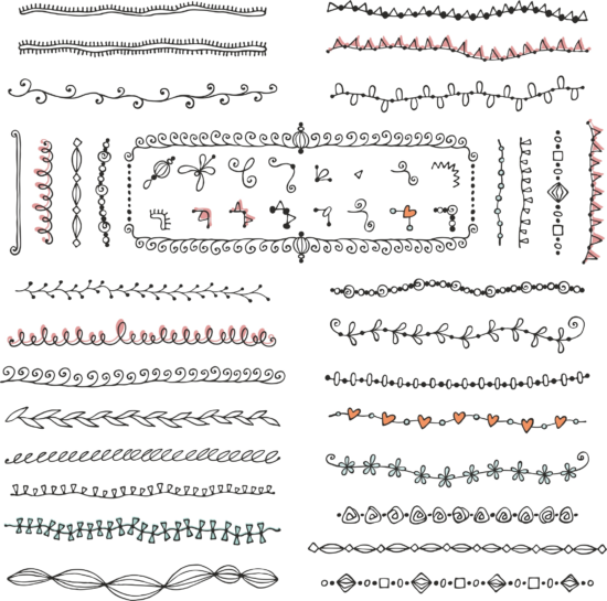 Floral Elements Set Free Vector