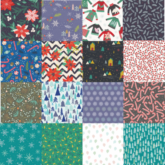 Set of Winter Patterns Free Vector