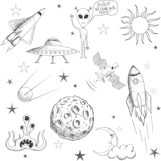 Space Doodle Free Vector