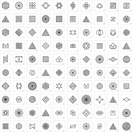 Geometric Premade Logo Set Free Vector