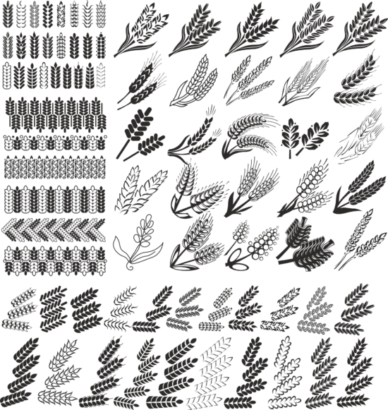 Wheat Vector Set Free Vector