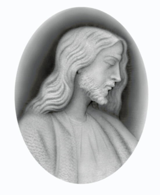 Christ 3D Relief Grayscale Image BMP File