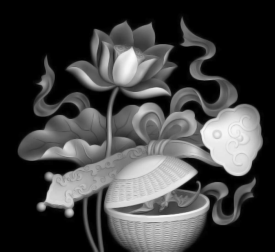 Flowers CNC Grayscale Image BMP File