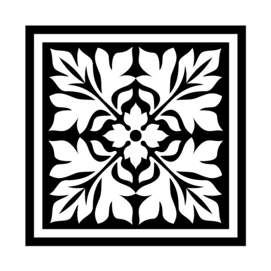 Vintage Square Ornament DXF File