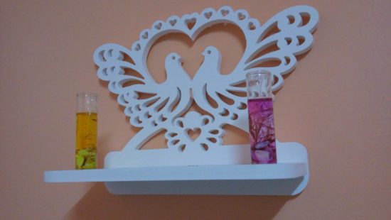 Decorative Bird Heart Shelf DXF File