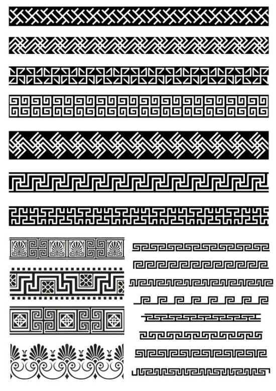 Lace Border Decor Elements Free Vector