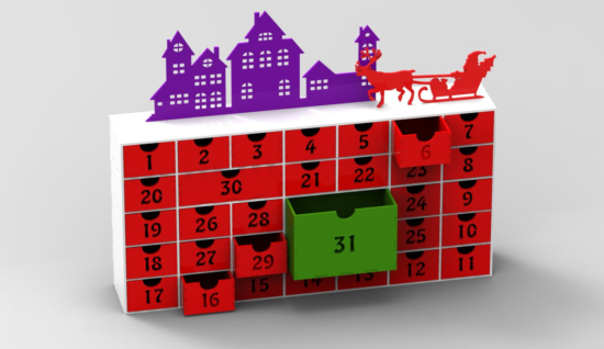 Christmas Advent Calendar 31 Day Calendar December Laser Cut Free Vector