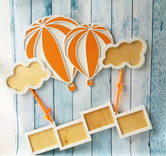 Air Balloon Frame Laser Cut Free Vector