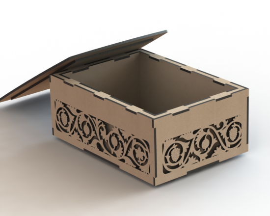 Box Decorated Double Wall Laser Cut Free Vector