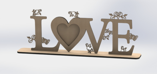 Love Heart Laser Cut DXF File