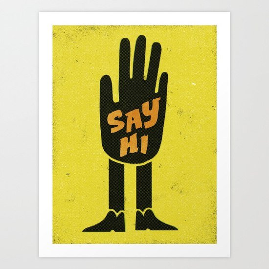 Say Hi Wall Art Free Vector