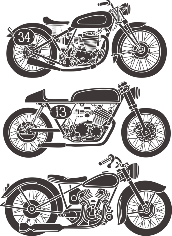 Vintage Motorcycle Set Free Vector