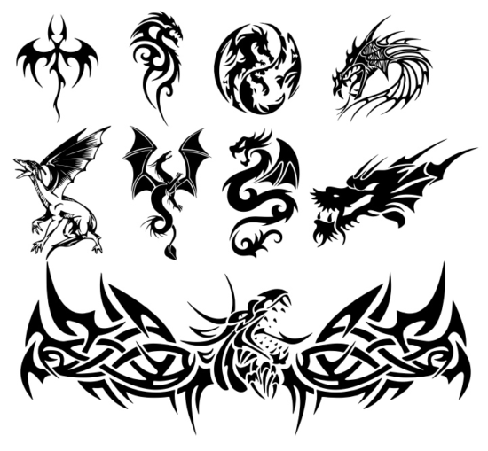 Dragon Tattoo Vectors Free Vector