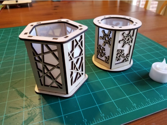 Laser Cut Candle Holder Lantern Snowflake DXF File