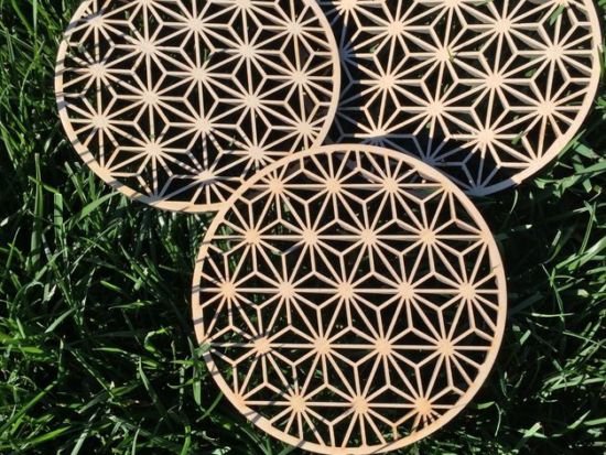 Wooden Trivet Asanoha DXF File