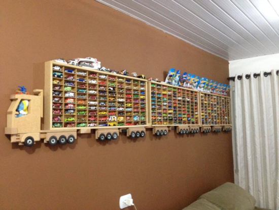 Toy Car Storage Rack for 300 Trucks Free Vector