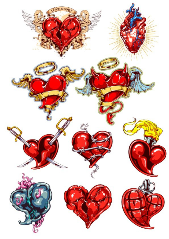 Heart Tatoo Free Vector