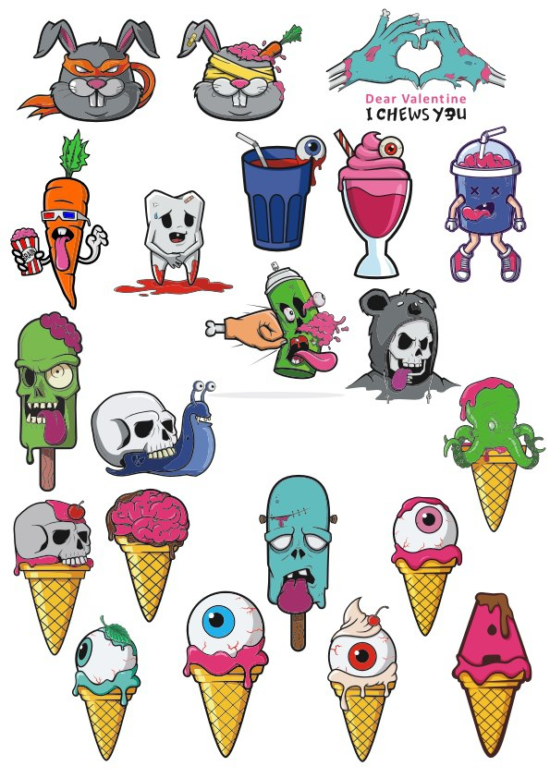 Stikers Vector Set Free Vector