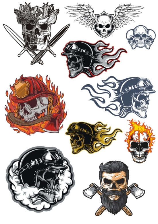 Skulls Vectors Set Free Vector