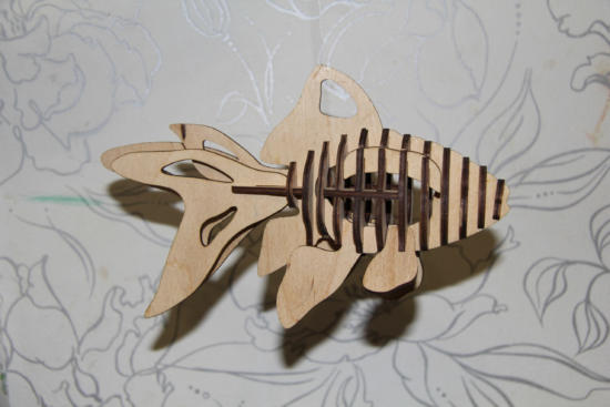 Fish 3D Puzzle Laser cut Pattern Free Vector