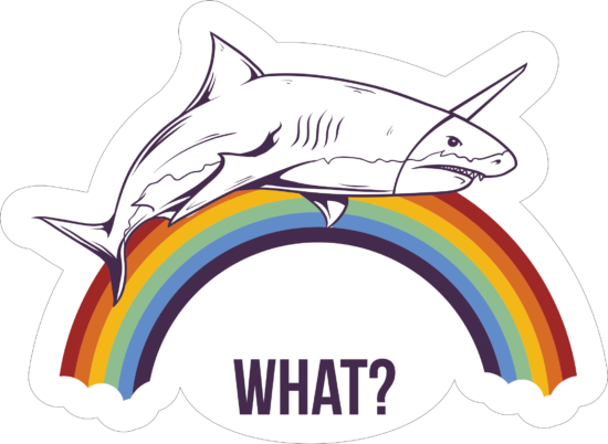 What Shark Sticker Free Vector