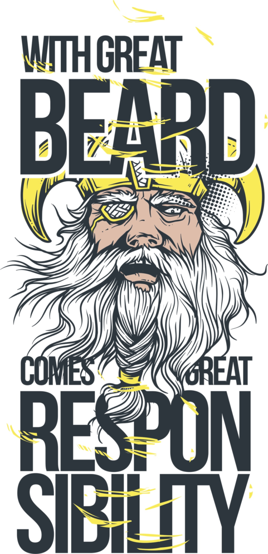 Great Beard Print Free Vector