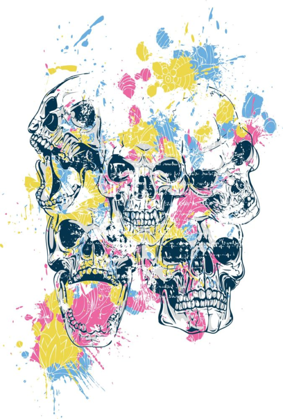 Skulls Print Free Vector