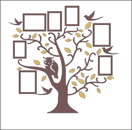 Family Tree Owl Photo Frames Free Vector