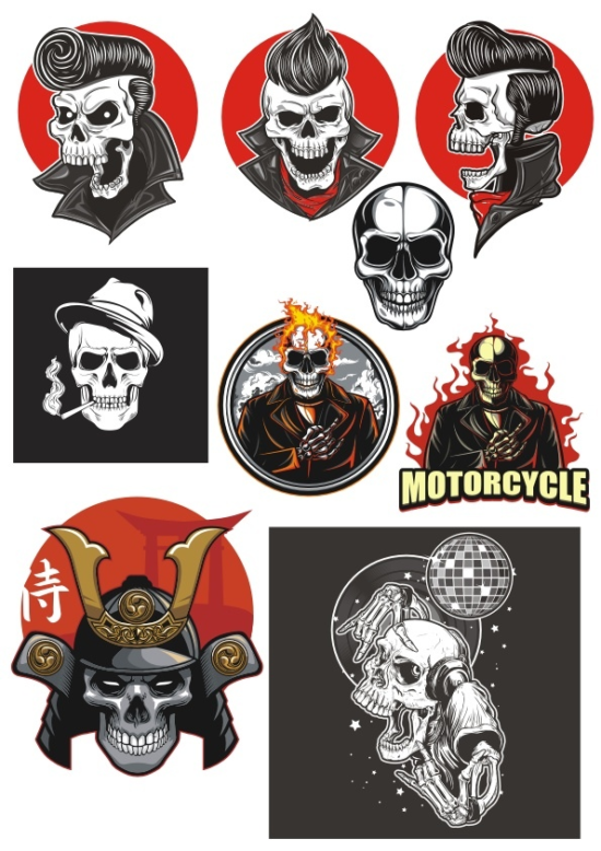 Vinyl Stickers Vinyl Skull Design Vectors Free Vector