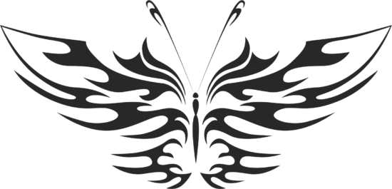 Tattoo Tribal Butterfly Vector Art DXF File