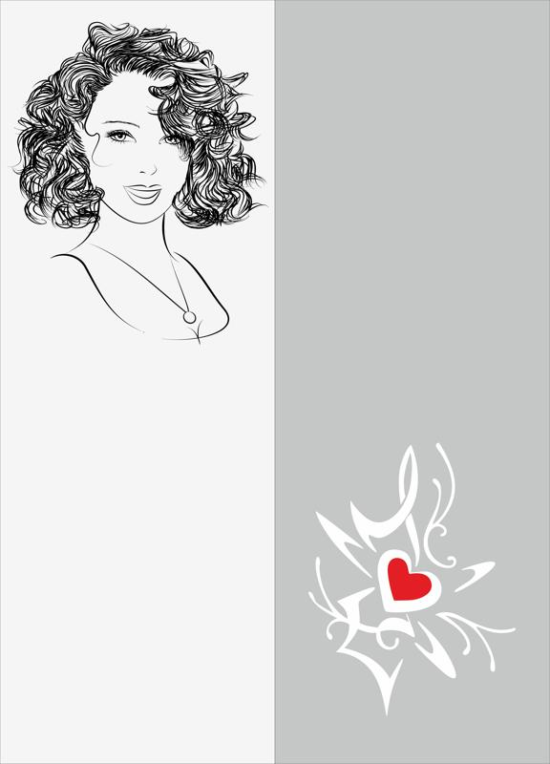 Sketch Of Stylish Young Girl Sandblast Pattern Free Vector