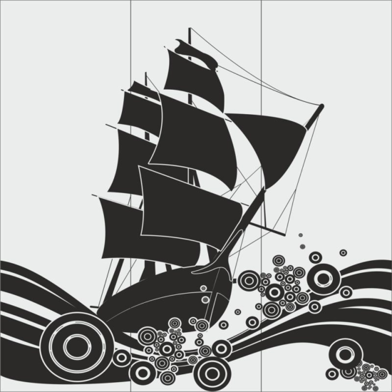 Ship Glass Etching Sandblasting Patterns Free Vector