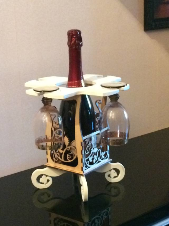 Wine Caddy 3D Puzzle Laser cut DXF File