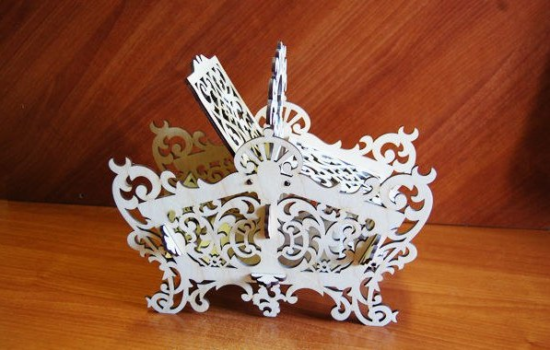 Laser Cut Decorative Candy Basket DXF File