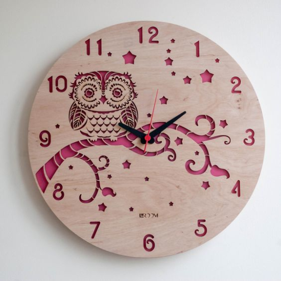 Modern Wall Clock OWL Free Vector