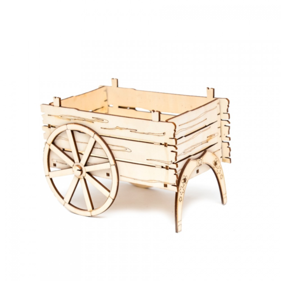 Laser Cut Carriage Cart Flower Basket Box Template Free Vector