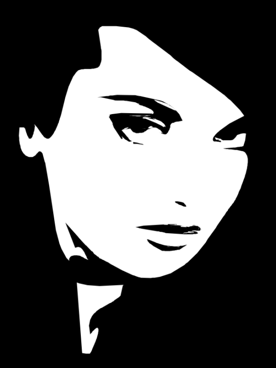 Woman face black and white vector Free Vector