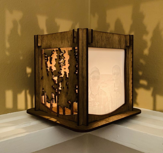 Laser Cut Lamp Lithopane Trees Template PDF File