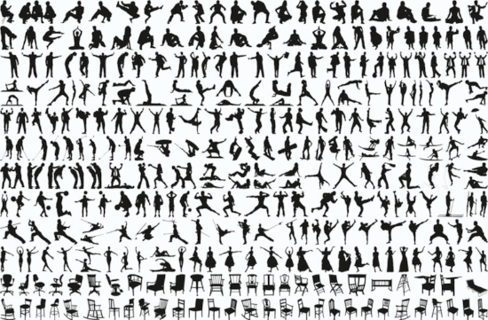 Men Silhouettes Collection Free Vector