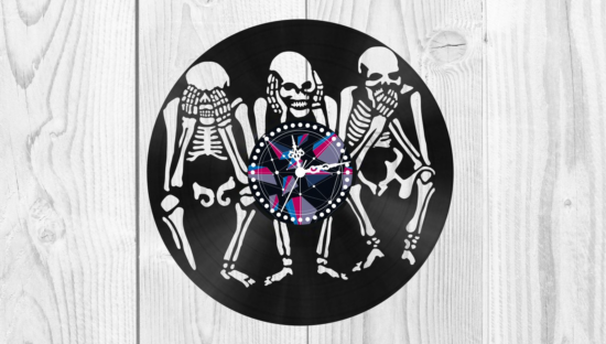 Skeletons Vinyl Clock Free Vector