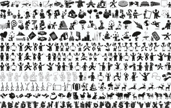 Large Collection Silhouettes Free Vector