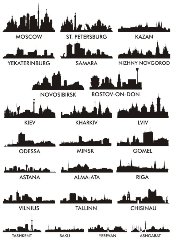 City Silhouette Vectors Free Vector