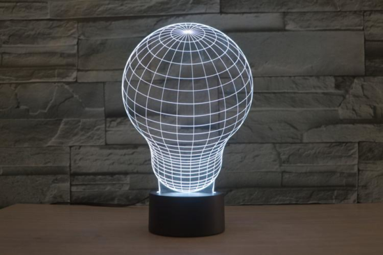 Light Bulb 3D LED Illusion Night Light Lamp Free Vector